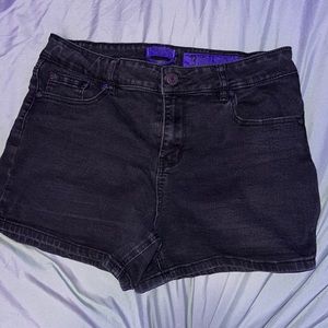 Black jean shorts